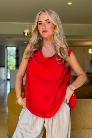 Oscar Drape Trapeze Tank Rouge